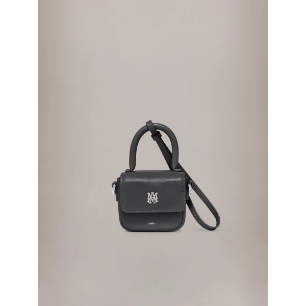 Amiri Micro MA Charm in Black, view 3 | Bag charms | Coveti