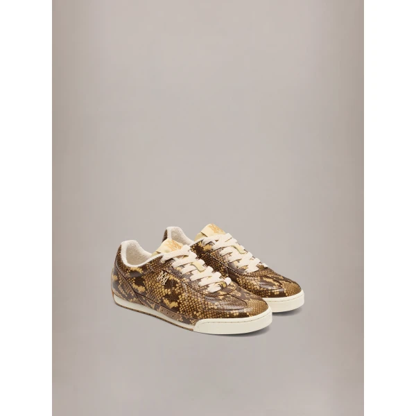 Amiri Python Embossed Coastline Sneakers in Brown, view 2 | Sneakers | Coveti
