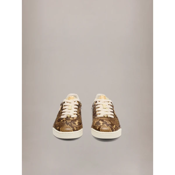 Amiri Python Embossed Coastline Sneakers in Brown, view 3 | Sneakers | Coveti