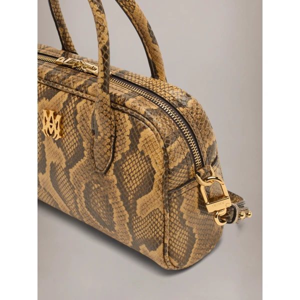 Amiri Python Embossed MA Bowling Bag in Brown, view 4 | Totes & Top-Handle Bags | Coveti