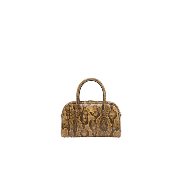 Amiri Python Embossed MA Bowling Bag in Brown | Totes & Top-Handle Bags | Coveti