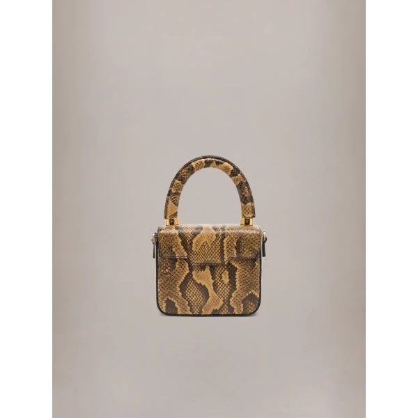 Amiri Python Embossed Micro MA Bag in Brown, view 2 | Mini Bags | Coveti