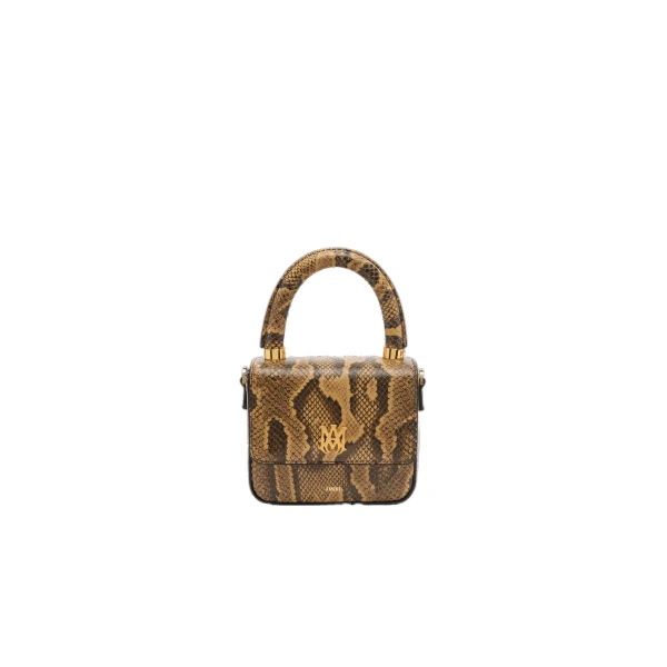 Amiri Python Embossed Micro MA Bag in Brown | Mini Bags | Coveti