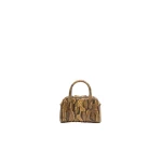 Amiri Python Embossed Micro MA Bowling Bag in Brown | Mini Bags | Coveti