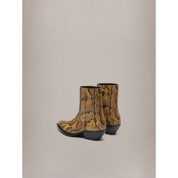 Amiri Python Embossed Print Ryder Boot in Brown, view 4 | Boots | Coveti