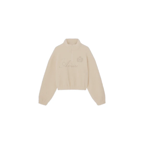 Amiri Script Fleece Pullover in Alabaster | Jackets | Coveti