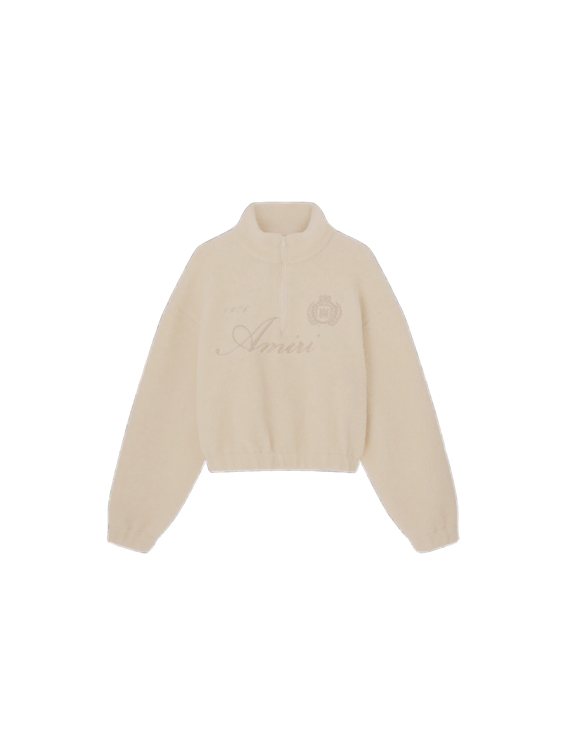 Amiri Script Fleece Pullover in Alabaster Amiri Script Fleece Pullover in Alabaster | Jackets | Coveti