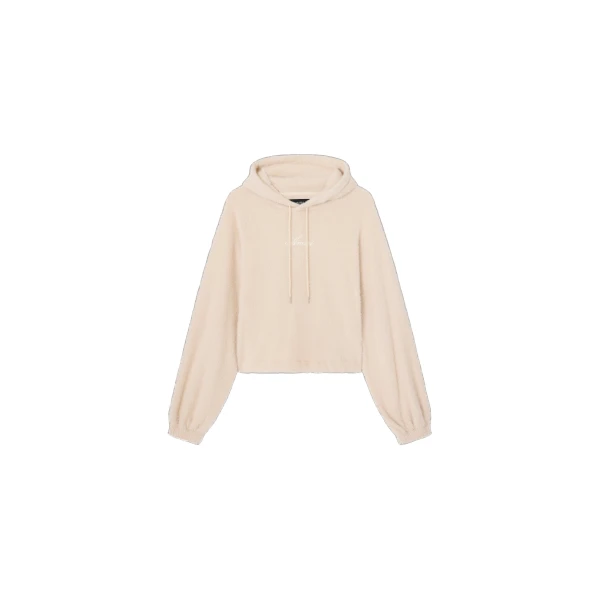 Amiri Script Furry Hoodie in Alabaster | Hoodies | Coveti