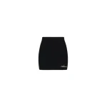 Amiri Script Rib Knit Mini Skirt in Black | Mini Skirts | Coveti