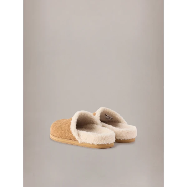 Amiri Shearling Jumbo Clog in Tan, view 4 | Mules | Coveti