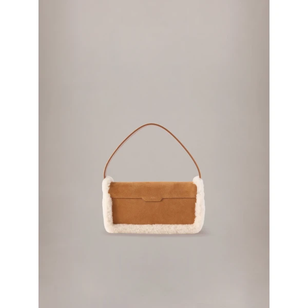 Amiri Shearling Millie Bag in Sand, view 2 | Shoulder & Crossbody Bags | Coveti