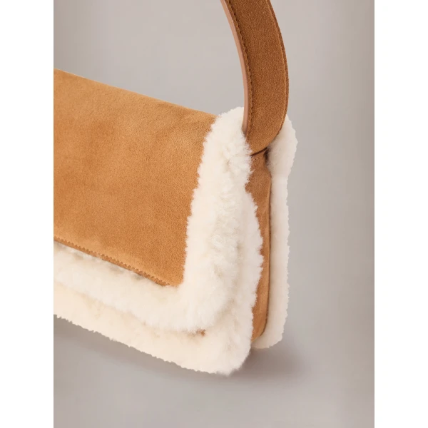Amiri Shearling Millie Bag in Sand, view 4 | Shoulder & Crossbody Bags | Coveti