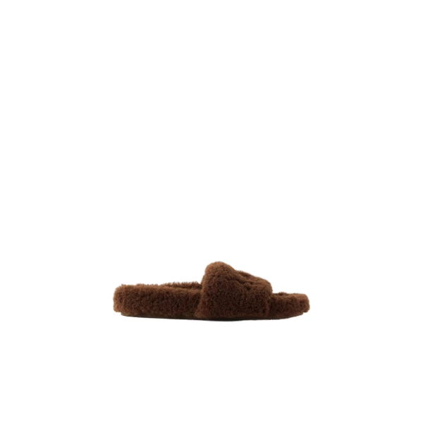 Amiri Shearling Slide in Dark Earth