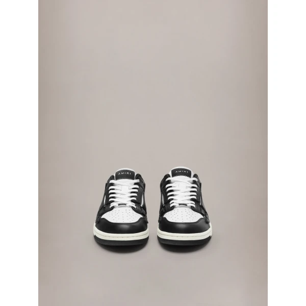 Amiri Skel-Top Low Sneakers in Black White, view 3 | Sneakers | Coveti