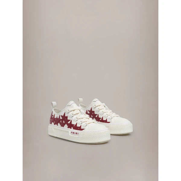 Amiri Stars Court Low Sneakers in Deep Red, view 2 | Sneakers | Coveti
