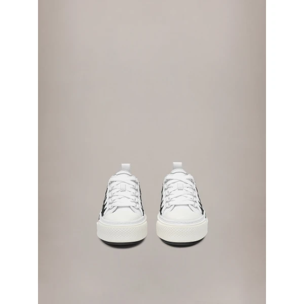 Amiri Stars Court Low Sneakers in White Black, view 3 | Sneakers | Coveti