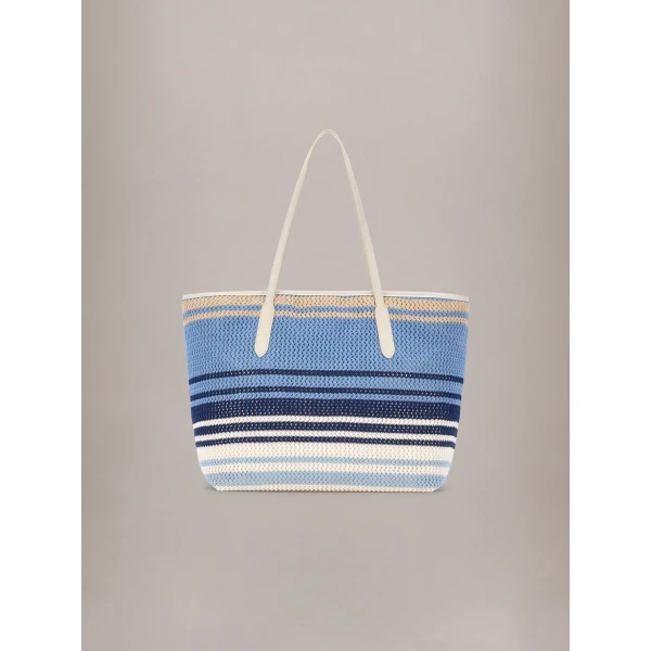 Amiri Striped Canvas Tote in Blue, view 2 | Totes & Top-Handle Bags | Coveti