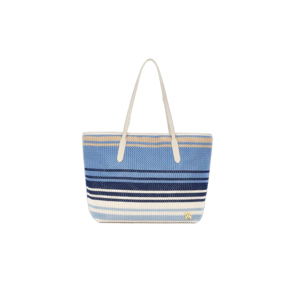 Amiri Striped Canvas Tote in Blue | Totes & Top-Handle Bags | Coveti