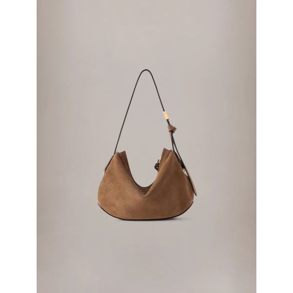 Amiri Suede Baby Biscotto Bag in Brown, view 2 | Shoulder & Crossbody Bags | Coveti
