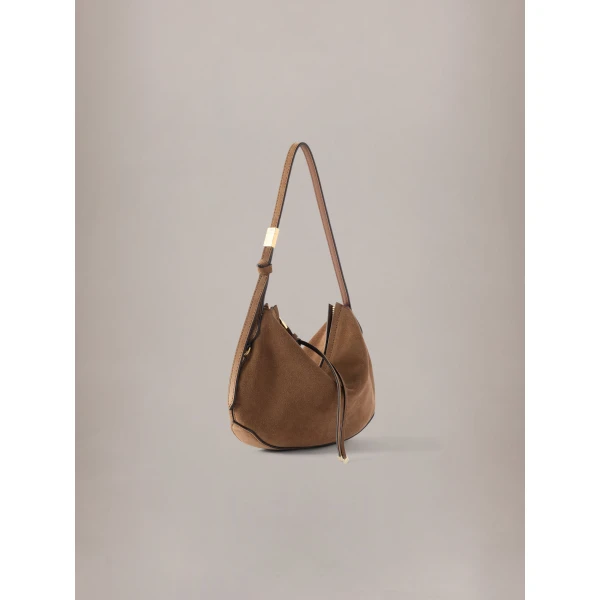 Amiri Suede Baby Biscotto Bag in Brown, view 3 | Shoulder & Crossbody Bags | Coveti