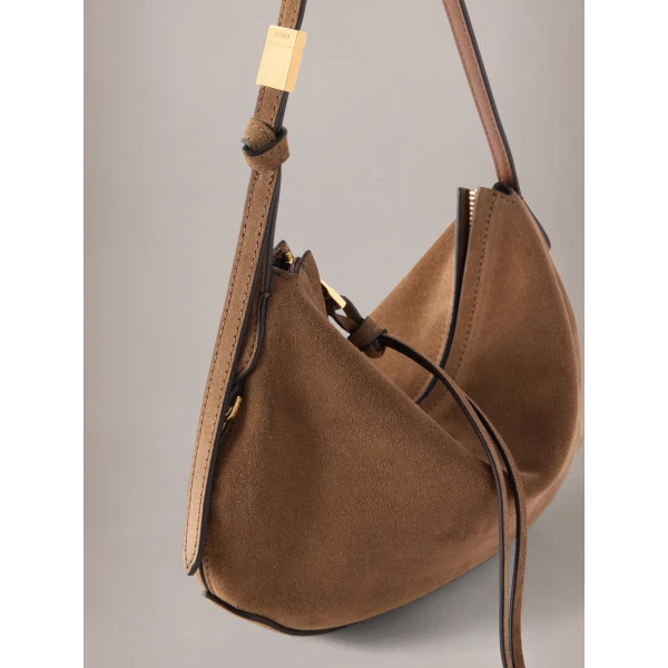 Amiri Suede Baby Biscotto Bag in Brown, view 4 | Shoulder & Crossbody Bags | Coveti