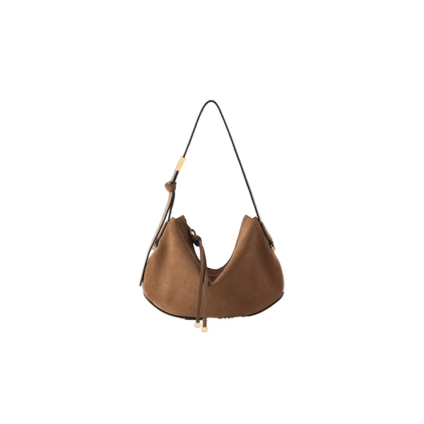 Amiri Suede Baby Biscotto Bag in Brown | Shoulder & Crossbody Bags | Coveti