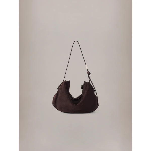 Amiri Suede Baby Biscotto Bag in Dark Brown, view 2 | Shoulder & Crossbody Bags | Coveti