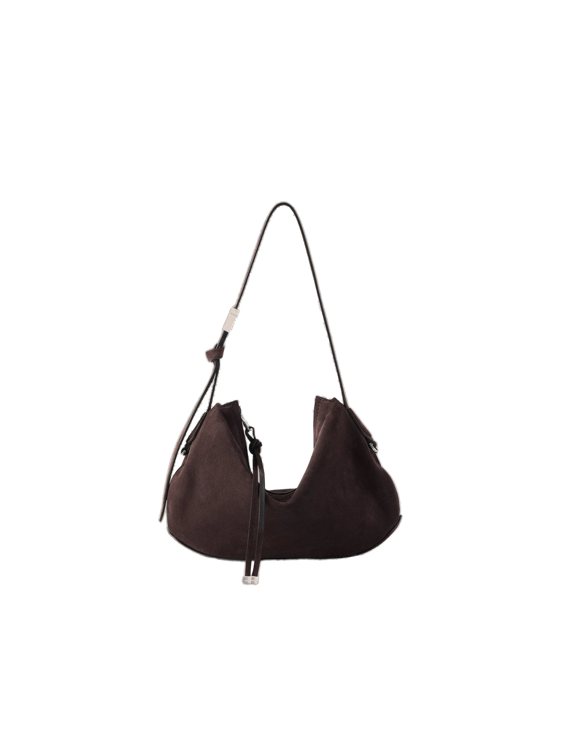 Amiri Suede Baby Biscotto Bag in Dark Brown Amiri Suede Baby Biscotto Bag in Dark Brown | Shoulder & Crossbody Bags | Coveti