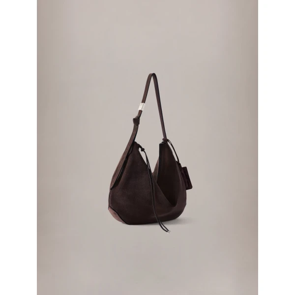 Amiri Suede Biscotto Shoulder Bag in Dark Brown, view 3 | Shoulder & Crossbody Bags | Coveti