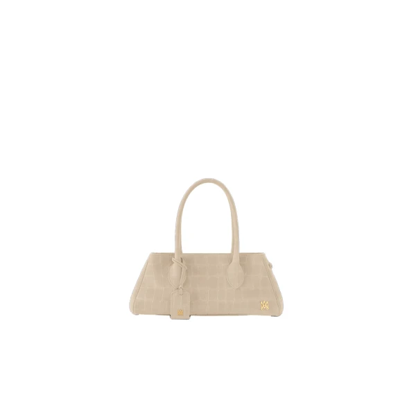 Suede Croc Honey 40 Shoulder Bag in Taupe