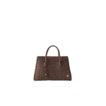 Amiri Suede Croc Honey 50 Tote in Dark Brown | Totes & Top-Handle Bags | Coveti