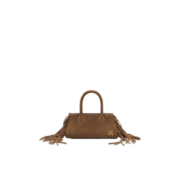 Suede Fringe Micro Honey Bag in Brown