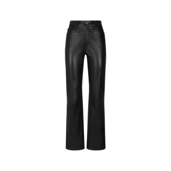 Vintage Cut Leather Pant in Black