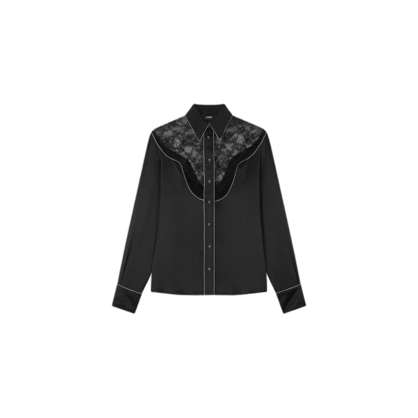 Amiri Western Lace Shirt in Black | Shirts | Coveti