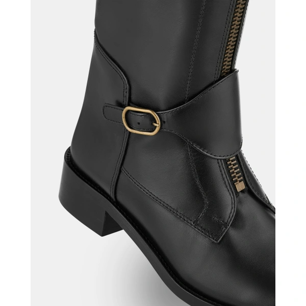 Aquazzura Alex Riding Boot in Black, view 3 | Knee-High Boots