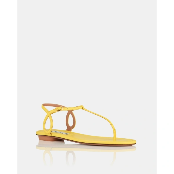 Aquazzura Almost Bare Sandal Flat in Daisy, view 2 | Sandals