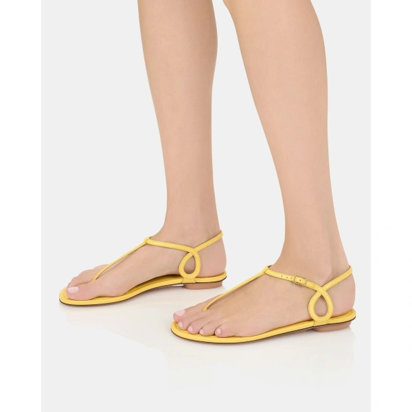Aquazzura Almost Bare Sandal Flat in Daisy, view 5 | Sandals