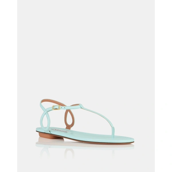 Aquazzura Almost Bare Sandal Flat in Seabreeze, view 2 | Sandals