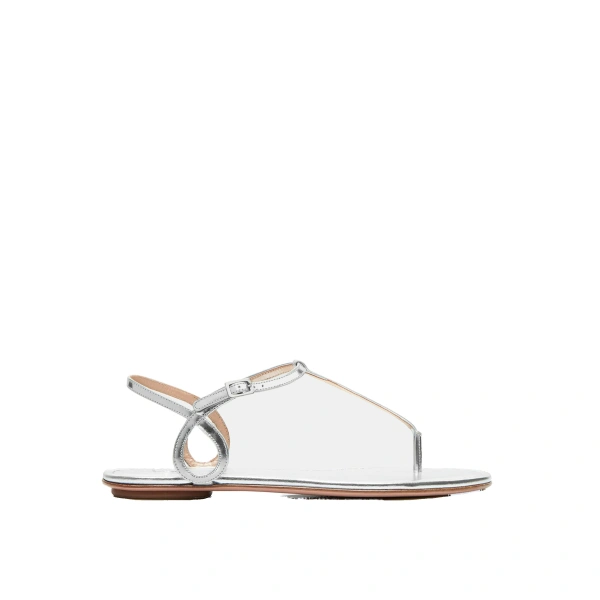 Almost Bare Sandal Flat in Silver