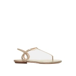Aquazzura Almost Bare Sandal Flat in Soft Gold | Sandals