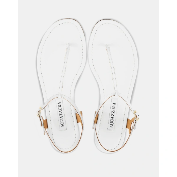 Aquazzura Almost Bare Sandal Flat in White, view 4 | Sandals