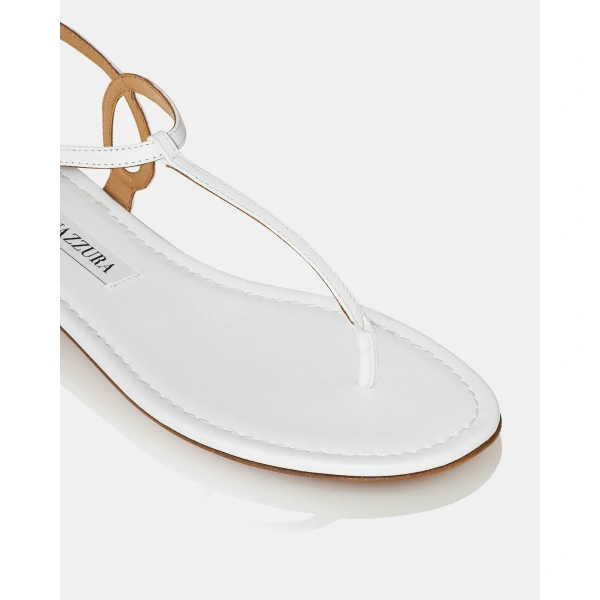 Aquazzura Almost Bare Sandal Flat in White, view 6 | Sandals