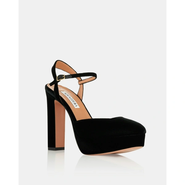 Aquazzura Amira Plateau 110 in Black, view 2 | Platform Heels