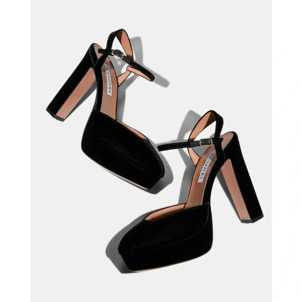 Aquazzura Amira Plateau 110 in Black, view 3 | Platform Heels