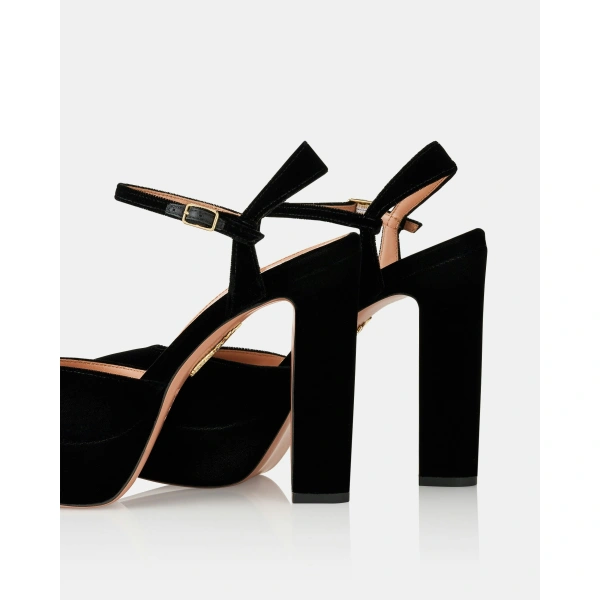 Aquazzura Amira Plateau 110 in Black, view 4 | Platform Heels