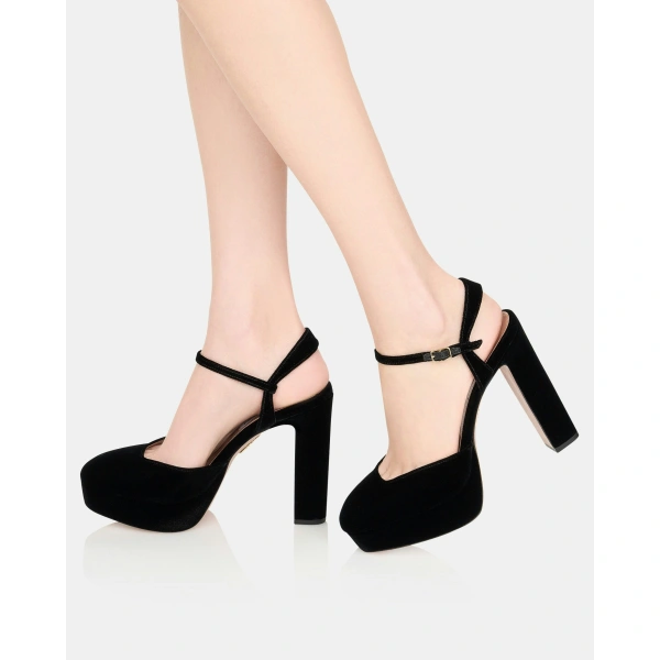 Aquazzura Amira Plateau 110 in Black, view 5 | Platform Heels