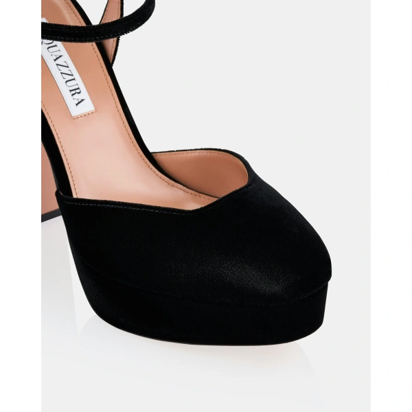 Aquazzura Amira Plateau 110 in Black, view 6 | Platform Heels