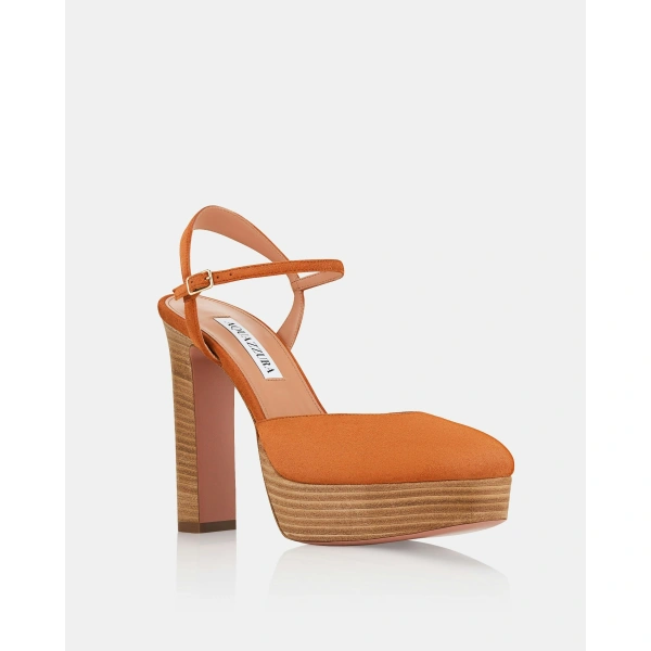 Aquazzura Amira Plateau 110 in Burnt Sienna, view 2 | Platform Heels