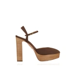 Aquazzura Amira Plateau 110 in Espresso | Platform Heels