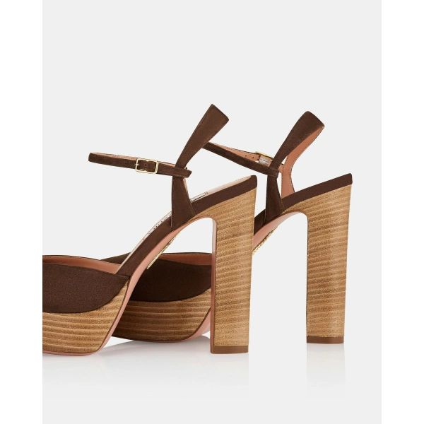 Aquazzura Amira Plateau 110 in Espresso, view 4 | Platform Heels
